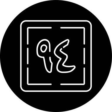 Arba'a wa Tis'un Line inverted circle. Vector Illustration For Web Use