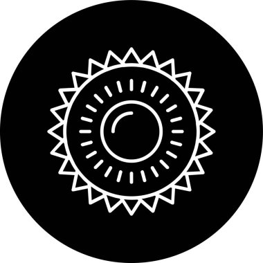 Sun Line inverted circle. Vector Illustration For Web Use