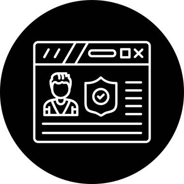 Profil Gizlilik Hattı ters çevrildi. Web Kullanımı için Vektör İllüstrasyonu