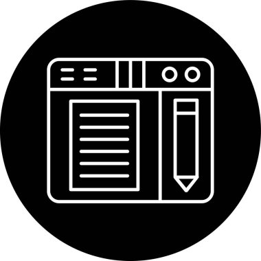 Content Writing Line inverted circle. Vector Illustration For Web Use