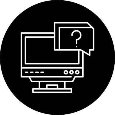 Question Line inverted circle. Vector Illustration For Web Use