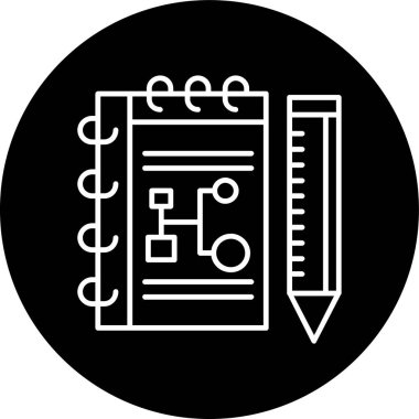 Planlama Hattı ters dönmüş daire. Web Kullanımı için Vektör İllüstrasyonu