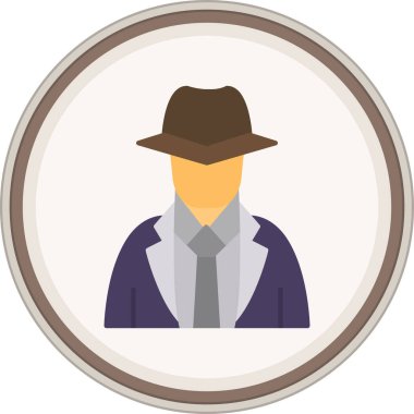 Detective Flat sticker. Vector Illustration For Web Use