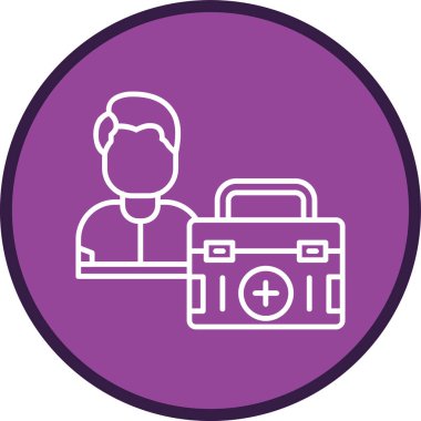 First Aid Kit Line multi circle. Vector Illustration For Web Use