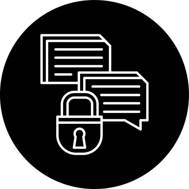 Private Line inverted circle. Vector Illustration For Web Use