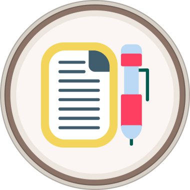 Clipboard Flat sticker. Vector Illustration For Web Use