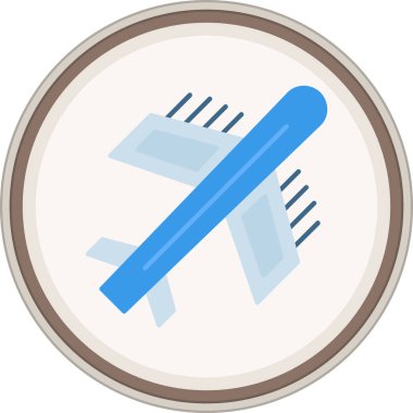 Uçak yassı çıkartması. Web Kullanımı için Vektör İllüstrasyonu