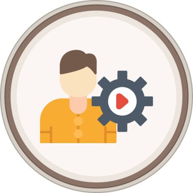 Management Flat sticker. Vector Illustration For Web Use