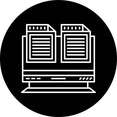 Document File Line inverted circle. Vector Illustration For Web Use