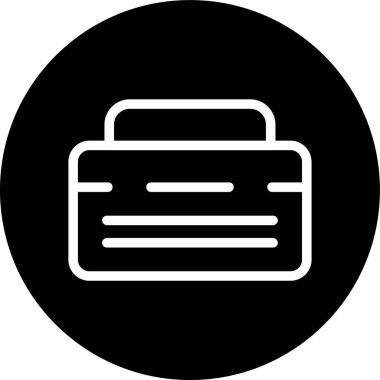 Briefcase Line inverted circle. Vector Illustration For Web Use