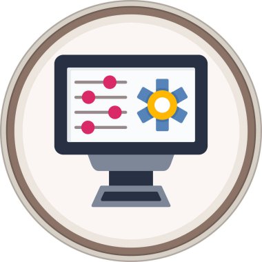 Ayarlar Düz etiketi. Web Kullanımı için Vektör İllüstrasyonu