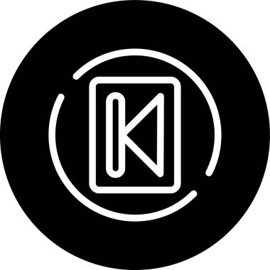 Previous Square Line inverted circle. Vector Illustration For Web Use