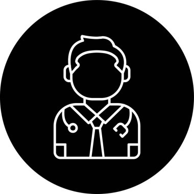 Doctor Line inverted circle. Vector Illustration For Web Use