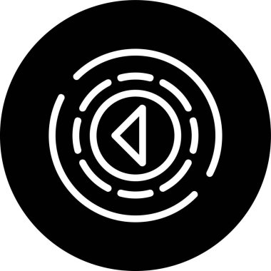 Caret sol çizgisi ters çevrilmiş daire. Web Kullanımı için Vektör İllüstrasyonu