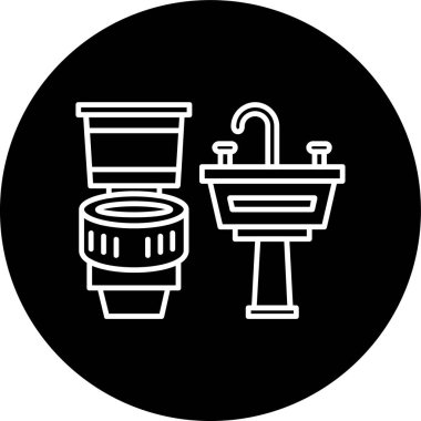 Banyo sırası ters çevrilmiş. Web Kullanımı için Vektör İllüstrasyonu