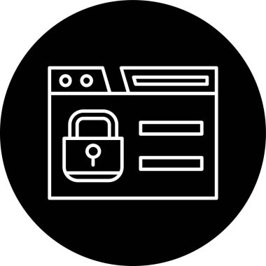 Password Line inverted circle. Vector Illustration For Web Use