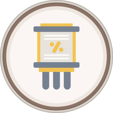 Tabela düz çıkartması. Web Kullanımı için Vektör İllüstrasyonu