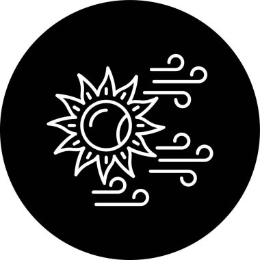 Sun Line inverted circle. Vector Illustration For Web Use