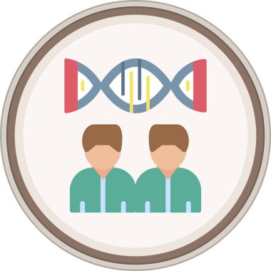 Human Clone Flat sticker. Vector Illustration For Web Use