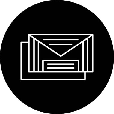 Email Line inverted circle. Vector Illustration For Web Use