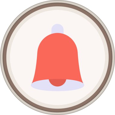 Notification Bell Flat sticker. Vector Illustration For Web Use