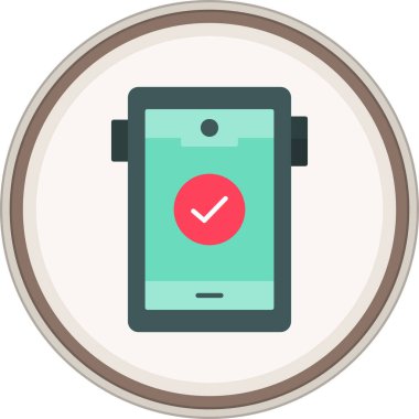 Mobile Phone Flat sticker. Vector Illustration For Web Use