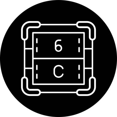 Karbon Hattı ters çevrilmiş daire. Web Kullanımı için Vektör İllüstrasyonu