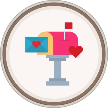 Posta kutusu etiketi. Web Kullanımı için Vektör İllüstrasyonu