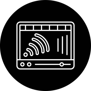 Video Line inverted circle. Vector Illustration For Web Use