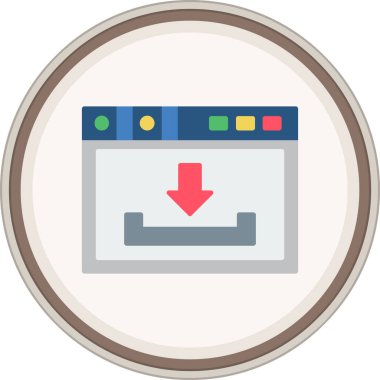 Düz çıkartma indir. Web Kullanımı için Vektör İllüstrasyonu