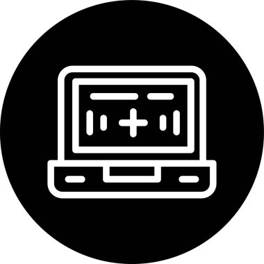 Laptop-medikal hat ters çevrilmiş. Web Kullanımı için Vektör İllüstrasyonu