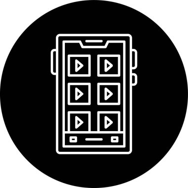 Smartphone Line inverted circle. Vector Illustration For Web Use