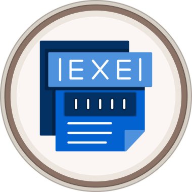 EXE düz etiket. Web Kullanımı için Vektör İllüstrasyonu