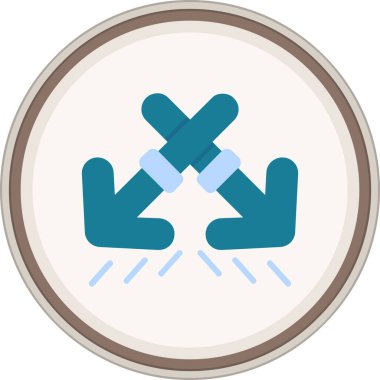 Intersect Flat sticker. Vector Illustration For Web Use