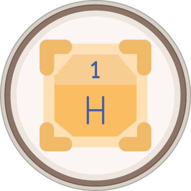 Hidrojen yassı çıkartması. Web Kullanımı için Vektör İllüstrasyonu