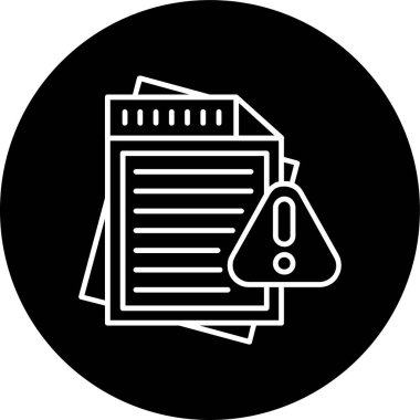 Document Line inverted circle. Vector Illustration For Web Use