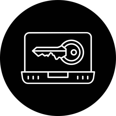 Dizüstü bilgisayarın ters çevrilmiş çemberi. Web Kullanımı için Vektör İllüstrasyonu