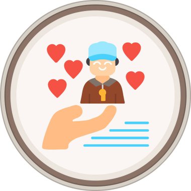 Yaşam Koçu Flat çıkartması. Web Kullanımı için Vektör İllüstrasyonu