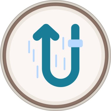 U Turn Flat sticker. Vector Illustration For Web Use