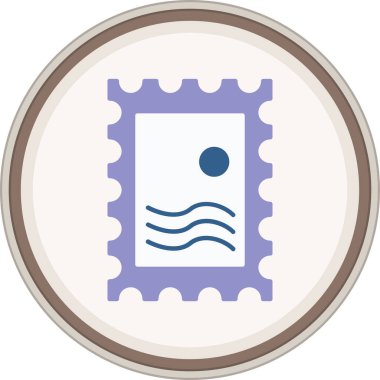 Damga Damgası etiketi. Web Kullanımı için Vektör İllüstrasyonu