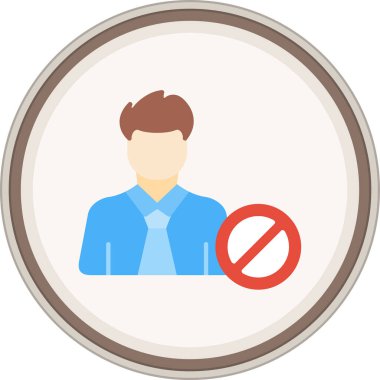 Kullanıcı Yasağı etiketi. Web Kullanımı için Vektör İllüstrasyonu