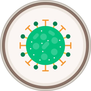 Virüs yassı çıkartması. Web Kullanımı için Vektör İllüstrasyonu