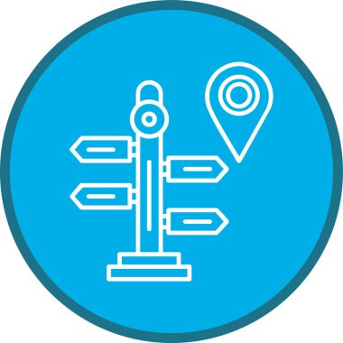 Yön çizgisi çok daireli. Web Kullanımı için Vektör İllüstrasyonu