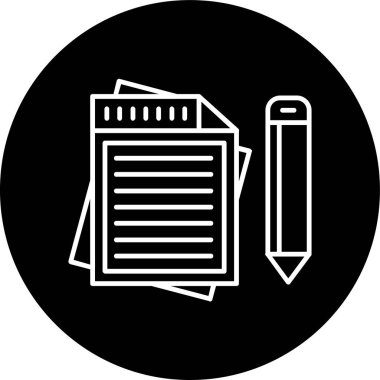 Belge Çizgisi ters çevrildi. Web Kullanımı için Vektör İllüstrasyonu