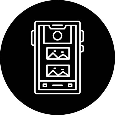 Akıllı telefon hattı ters çevrilmiş. Web Kullanımı için Vektör İllüstrasyonu