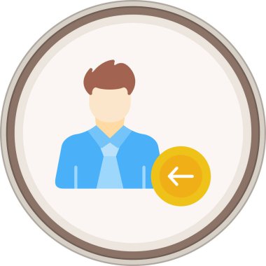 Kullanıcı Sırtı Düz etiketi. Web Kullanımı için Vektör İllüstrasyonu