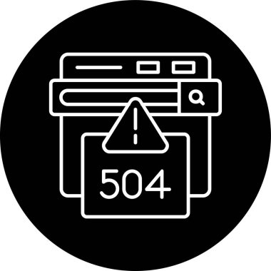 504 Hata Hatası ters çevrilmiş çember. Web Kullanımı için Vektör İllüstrasyonu