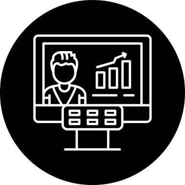 Kullanıcı Etkinliği Günlük Kaydı Satırı ters çevrilmiş çember. Web Kullanımı için Vektör İllüstrasyonu