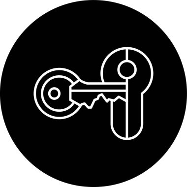 Keyhole Line inverted circle. Vector Illustration For Web Use