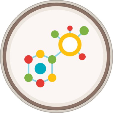 Molecule Flat sticker. Vector Illustration For Web Use